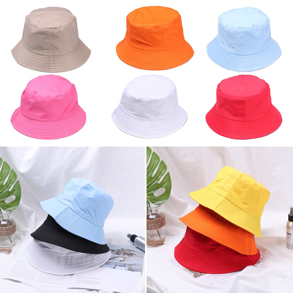 Summer Foldable Bucket Hat Unisex Women Outdoor Sunscreen Cotton Fishing Hunting Cap Men Basin Chapeau Sun Prevent Hats