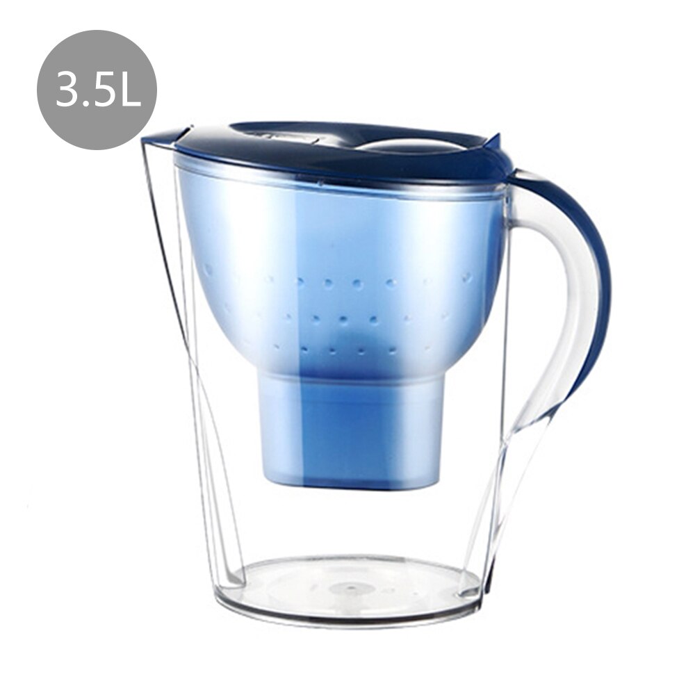 Vattenfilter kanna vattenkokare med påfyllning filterpatron aktivt kol vattenkokare hemmakontor drinkware purifier: 3.5l blå