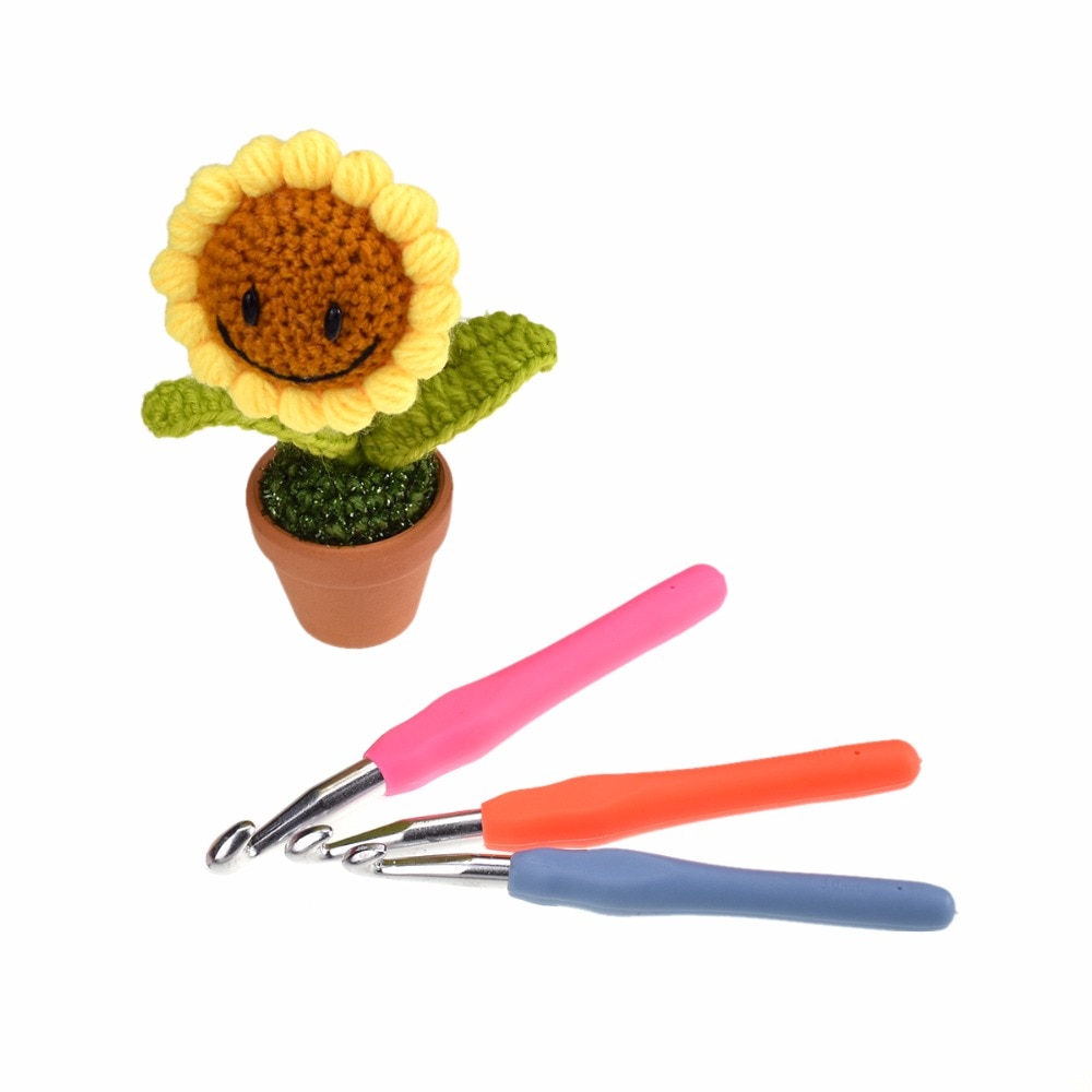 Conjunto de ganchos de ganchillo de talla grande 6,5/7,0/8,0/9,0mm, mango ergonómico suave, agujas de ganchillo, conjunto de agujas de tejer de aluminio para mamá