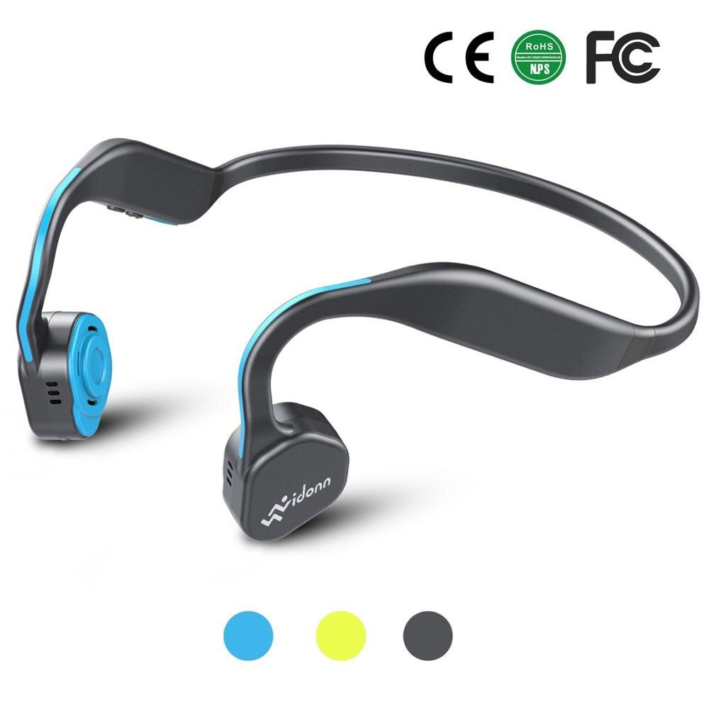 Vidonn F1 Bone Conduction Headphones Earphone Bluetooth 5.0 Titanium Open Ear Wireless Sports Headset: Blue