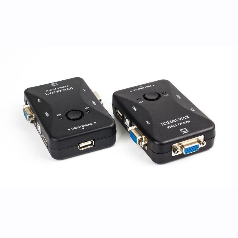 2 Ports KVM Switch USB VGA Converter Two In One Out Multi-Computer Sharing Mouse Keyboard Host Video Display