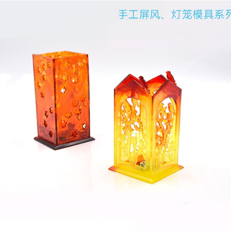 Molde de silicona transparente flor seca resina artesanía decorativa farol de bricolaje molde Moldes de resina epoxi de pantalla para joyería