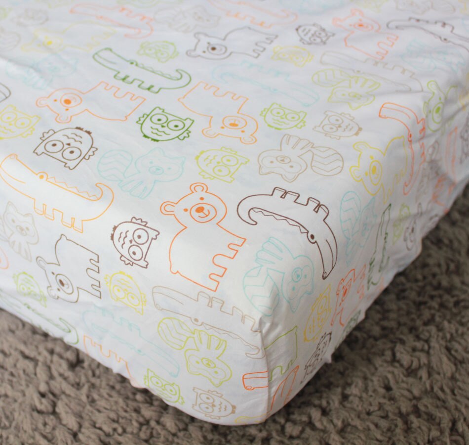 Bomuld baby sengetøj madras dække tegneserie nyfødt lagen krybbe monteret ark fabrik direkte mærke