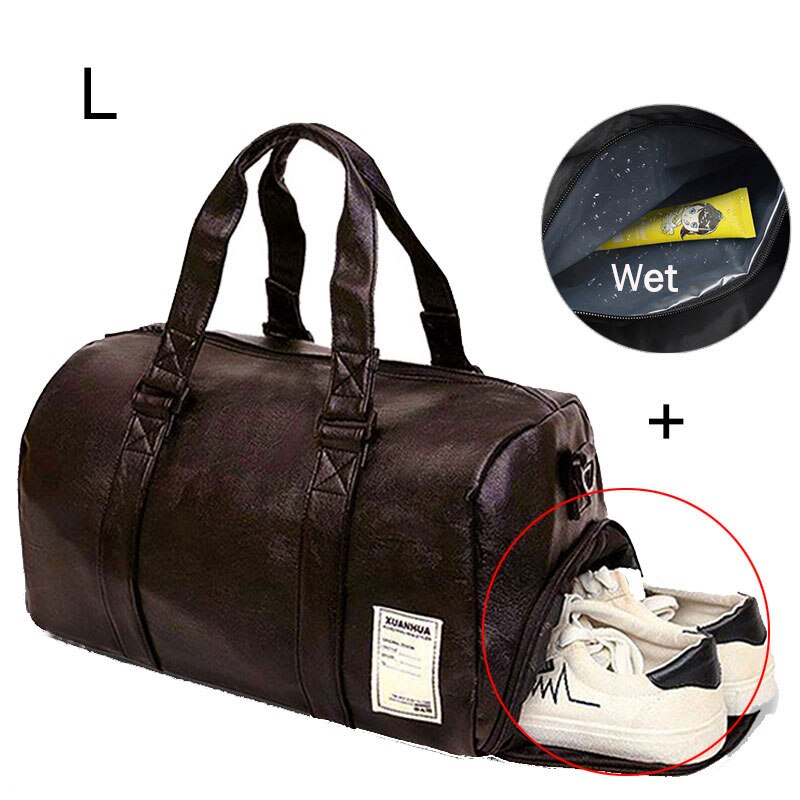 Bolso de cuero para gimnasio y deportes al aire libre para hombre y mujer, bolsa de viaje multifunción para entrenamiento, Fitness, Yoga, XA918WD: Bronw L
