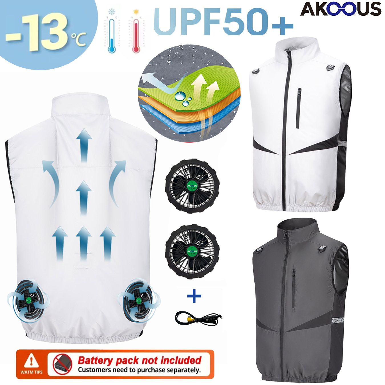 12V/5V USB Mannen Koelventilator Vest Zomer Ijskoele Airconditioner Kleding Ademend Outdoor Wandelen Vissen Camping Werkvest