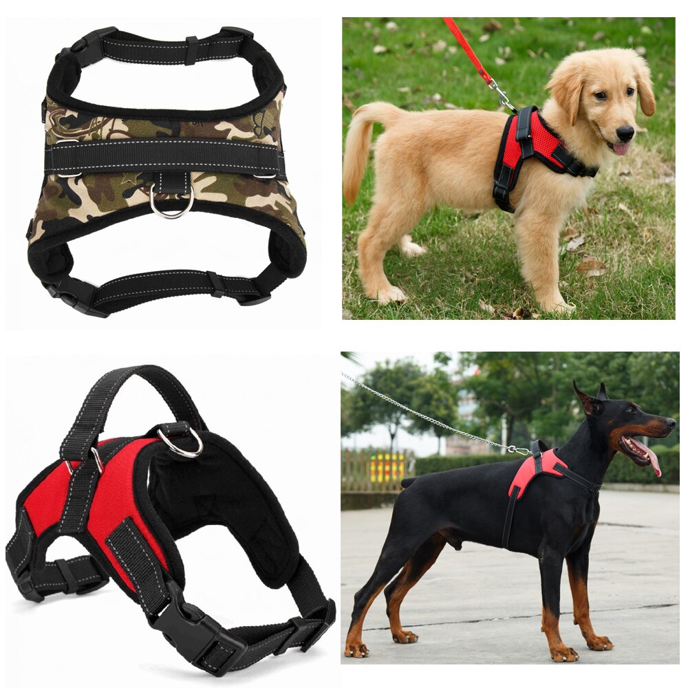 Soft Adjustable Dog Harness Large Dog Walking Collar Vest with Hand Leash for Small, Medium and Large Dogs Pet Accessories