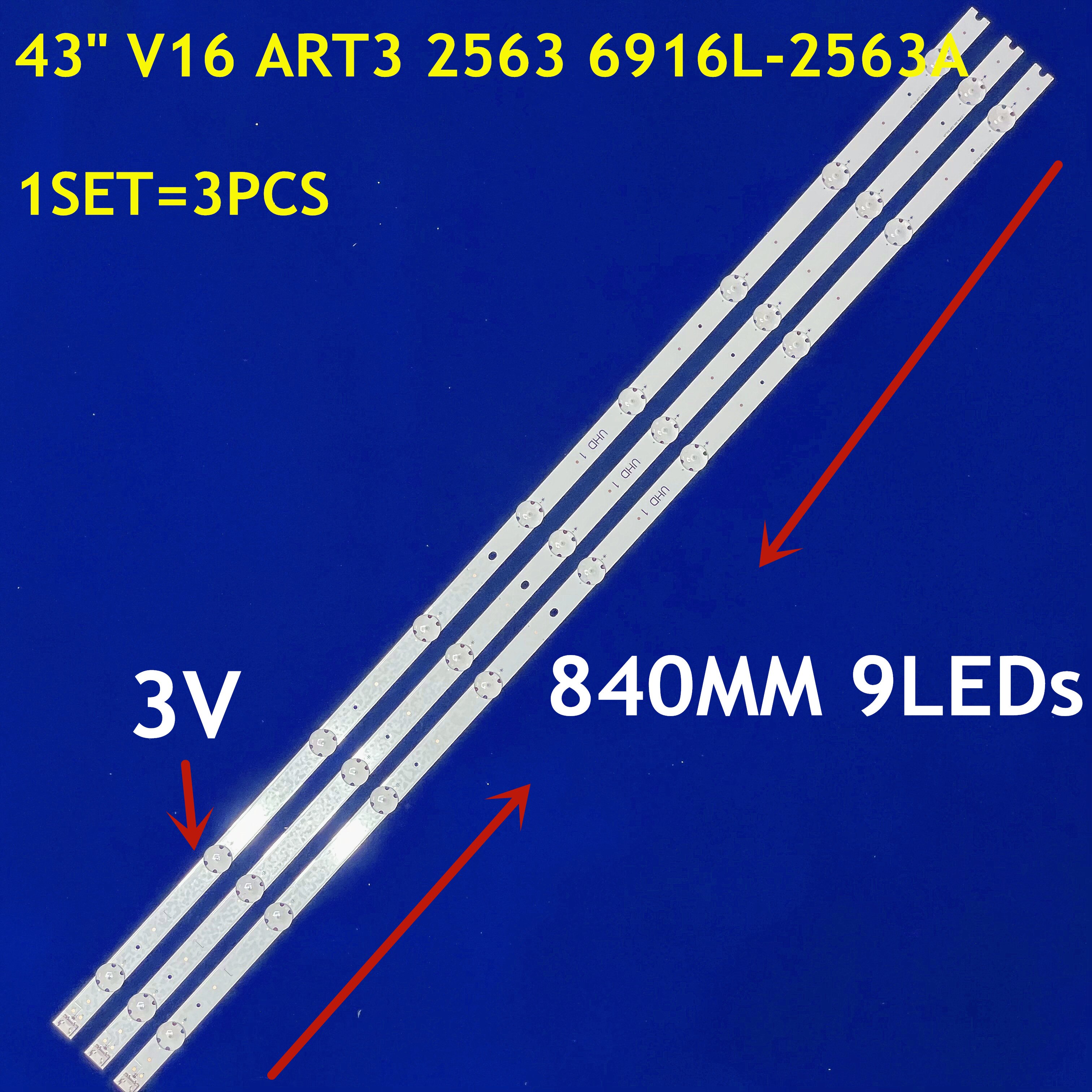 Tira retroiluminação LED lâmpada para LG 43 9 &quot;V16 ART3 2563 6916L-2563A 43uH6500 lc430dgg LC430DUE fj m1 A1 M2 43UH676V 43UH650V