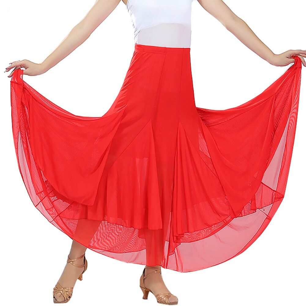 moderne danse jupe paillettes fleurs jupes Tango salle de bal valse danse jupe pour femmes dame adulte fête demi-longueur jupe