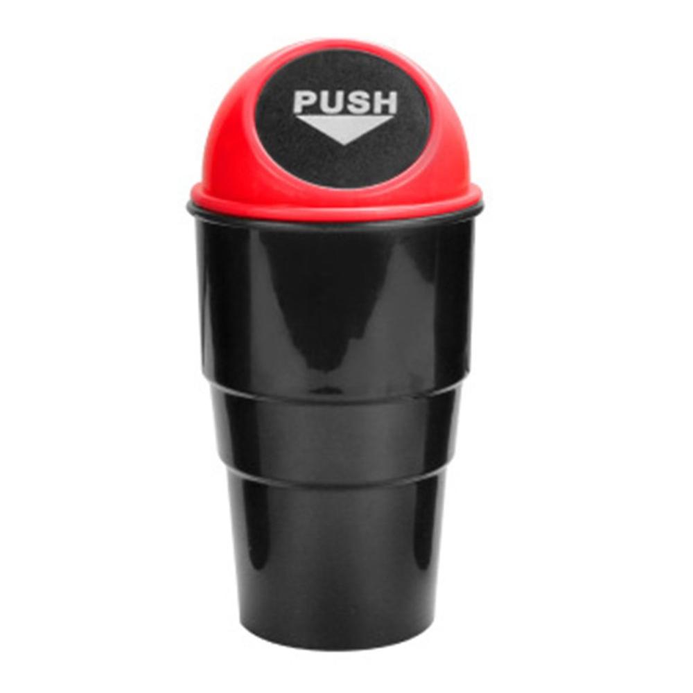 Car Trash Can Car Plastic Mini Trash Can Car Multi-Function Small Debris Storage Bucket: red