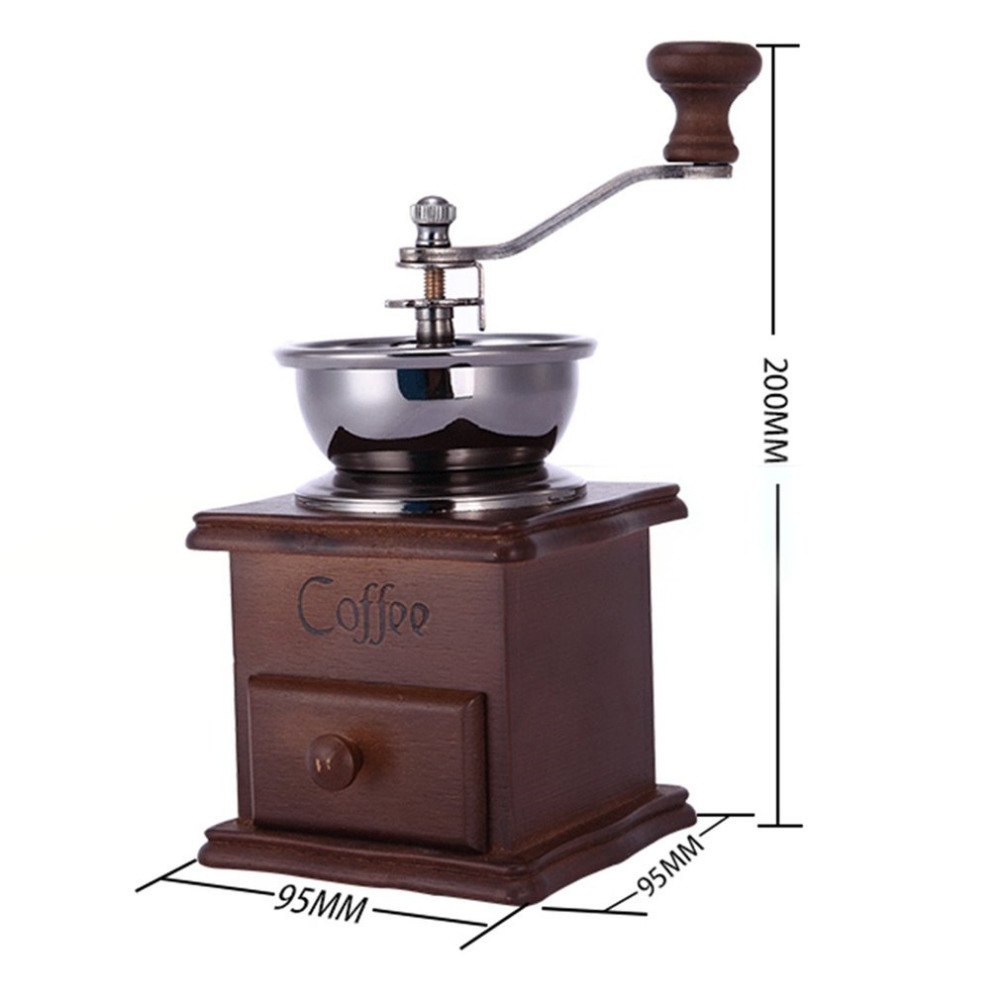 Handkoffiemolen Handleiding Koffiezetapparaat Antieke Uitstraling Koffiemolen Mini Rvs Houten Base Koffieboon Molen