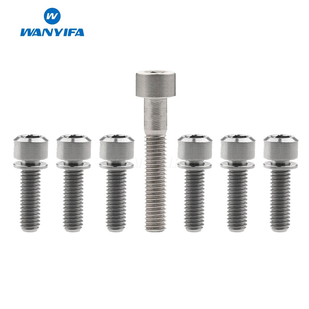 Wanyifa 6Pcs M6x16 18 20 25mm Titanium Bolt with Washers + 1Pcs M6x35mm Column Head Ti Titanium Screws Bolts: M6x20mm Titanium