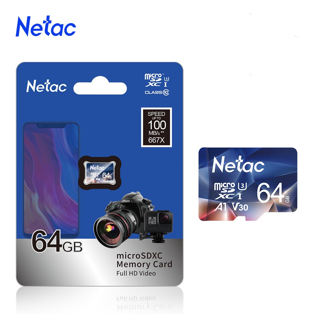 Netac Micro Sd-kaart Geheugenkaart Class10 Tf Card 64Gb 256Gb 512Gb 128Gb 32Gb 16gb Max 100 Mb/s Sd/Tf Flash Microsd-kaart Voor Telefoon