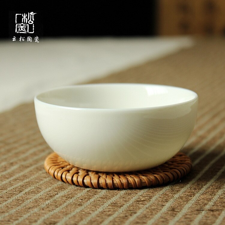 Keramisk keramisk hvid tesæt mester kop bambus-hat type kop te kop jade porcelæn tekop keramisk tekopper te sæt siteel: Tekop 2