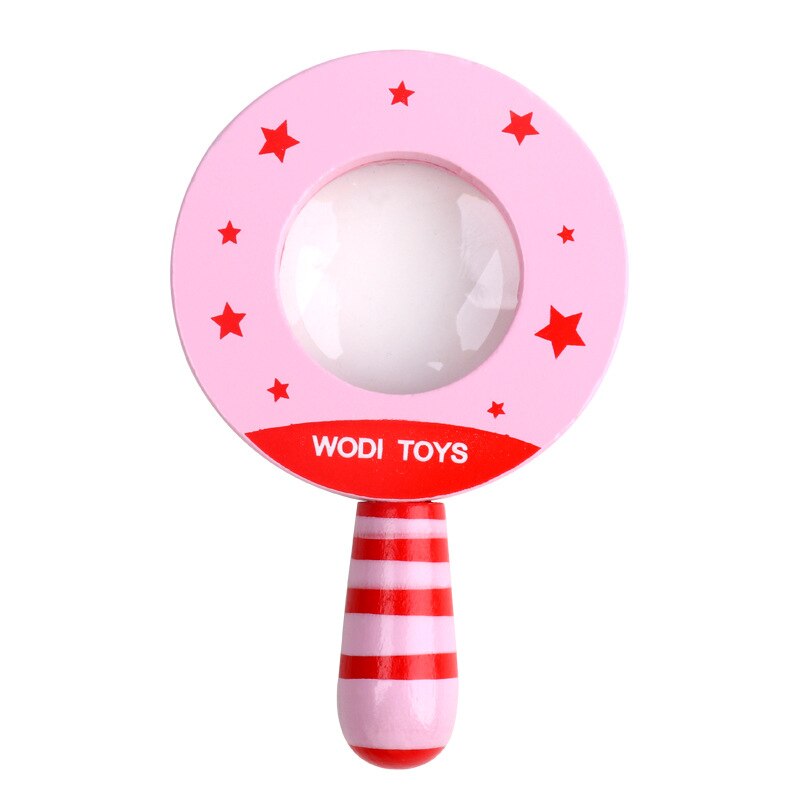 Lupa de juguete verde rosa de mano lupa niños niñas Explore increíble mundo desconocimiento mango de madera: pink