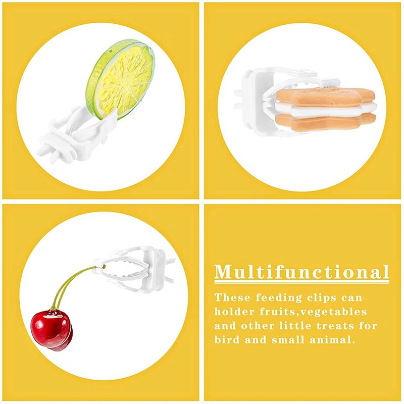 Clip de verduras de 6 piezas para aves, comedero de jaula para aves, alimentación de verduras y frutas para loros