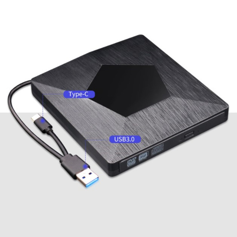 Externe 3D Blu Ray DVD Laufwerk Brenner, wihool Ultra Slim USB 3,0 und Typ-C Blu Ray BD CD DVD Brenner Player Schriftsteller Reader Disk fo