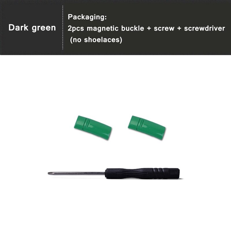 24 couleurs lacet boucle métal verrouillage lacets magnétique boucle accessoires métal dentelle serrure bricolage Sneaker Kits métal dentelle boucle: Dark green