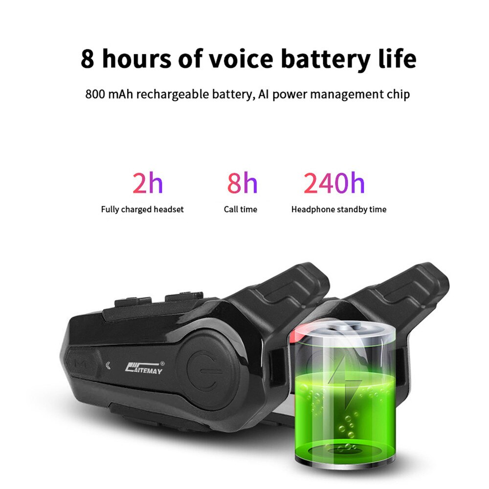 Moto hjelm intercom headset bluetooth-kompatibel 5.0 motorcykel øretelefoner trådløs interphone højttaler hovedtelefon håndfri opkald