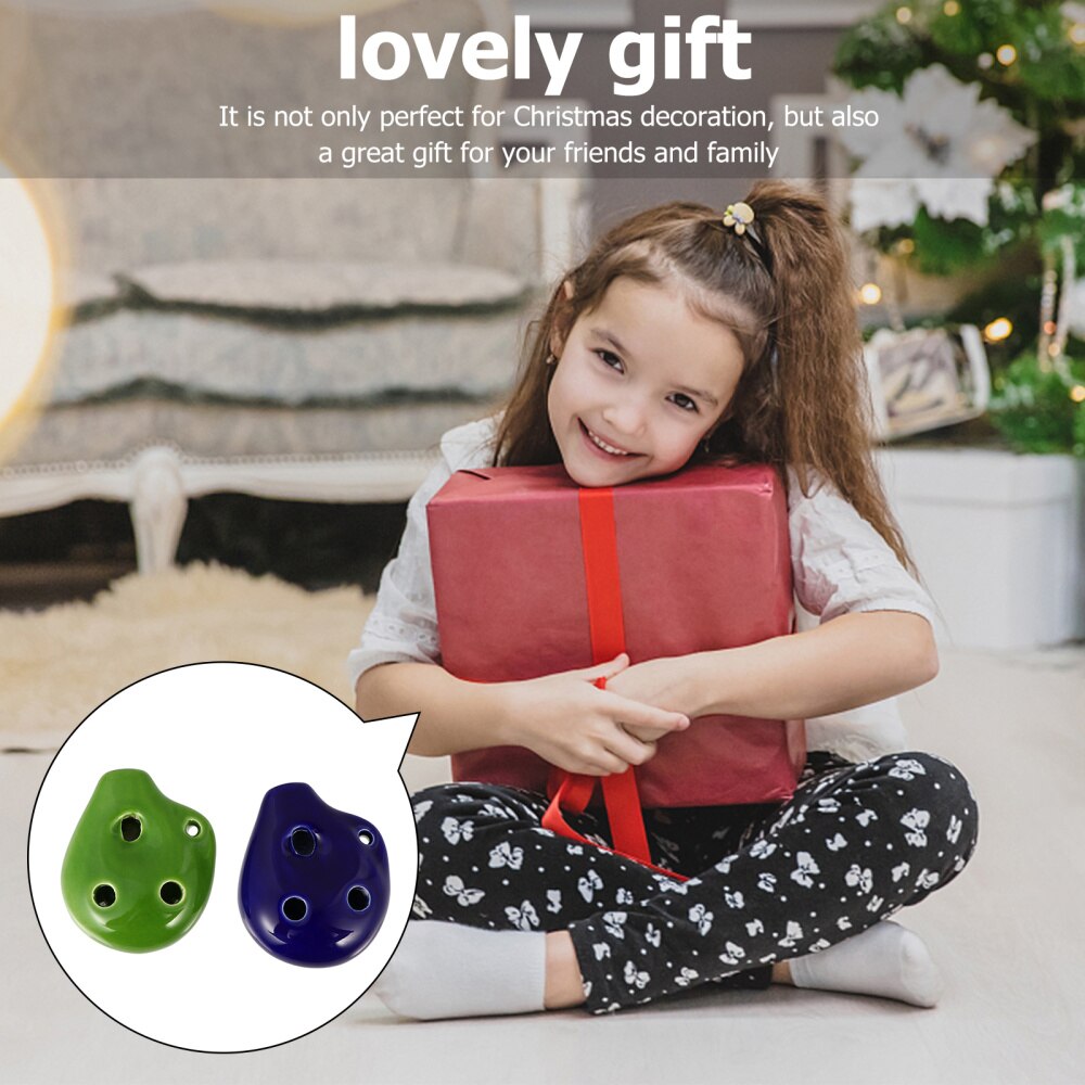 2 Pcs 6 Hole Ocarina Voor Kinderen Beginner Hand Schilderen Alto Ocarina