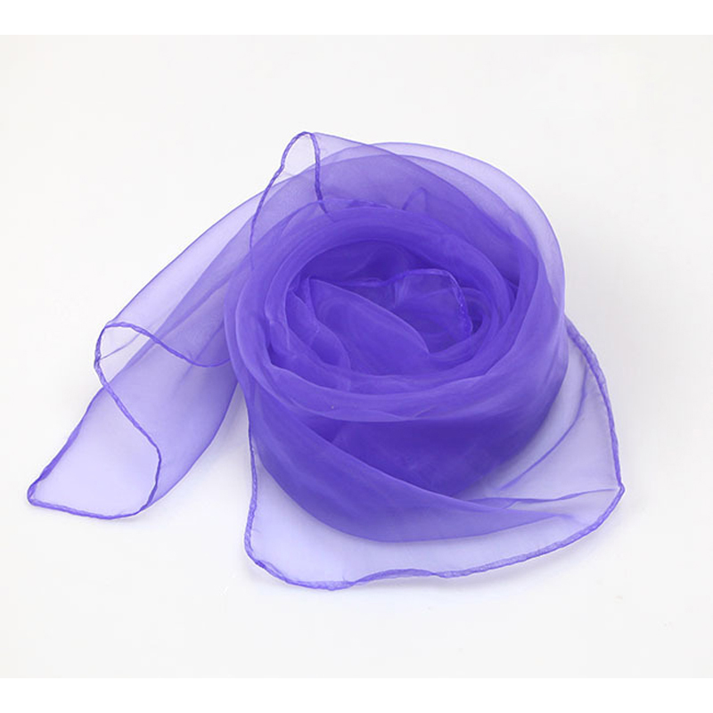 Foulard carré en mousseline de soie pour femme, serviettes de gymnastique, danse, couleur bonbon, rouge, jaune, violet, vert: 05