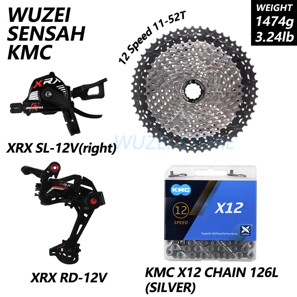 SENSAH XRX 1x12s groupset 170/175mm Crankset XD Flywheel KMC Chain GXP crank sprocket Mountain Bike Derailleurs Kit for M9100