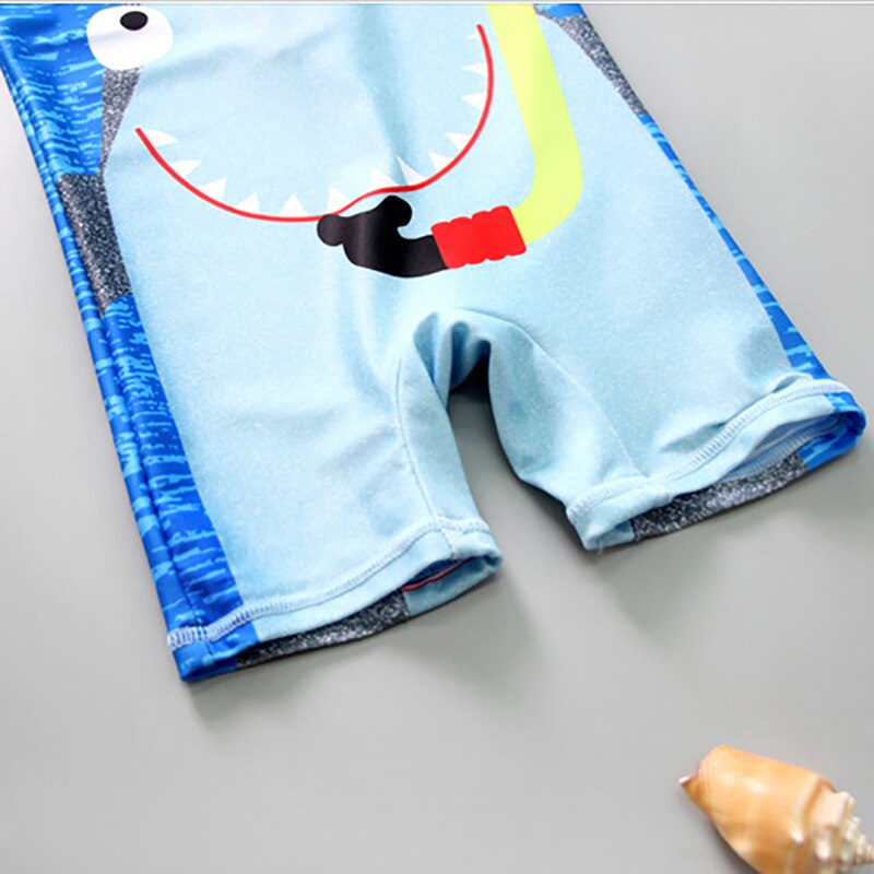 Sommer freundlicher Jungen Badeanzug Gesamt Hütte Hai drucken Kurzarm Bademode Bikini Badeanzug für Baby freundlicher Strand Schwimmen