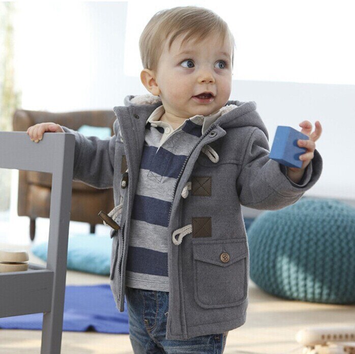 Boys Winter Warmer Clothes 2 Color Kids Outerwear Coat For 1-3 Yrs Baby Thick Clothing Children Hooded Jacket