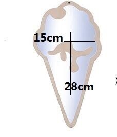 Ins Nordic Style Wall Decor Kid Children's Room Decoration Acrylic Mirror Self-adhesive Spot Living Room Bedroom Wall Decorative: small ice cream