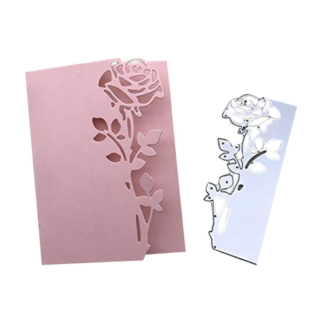 Diy Scrapbooking Rose Bladeren Grens Metalen Stansmessen Stencils Gestanst Voor Diy Scrapbooking Album Papier Card Embossing