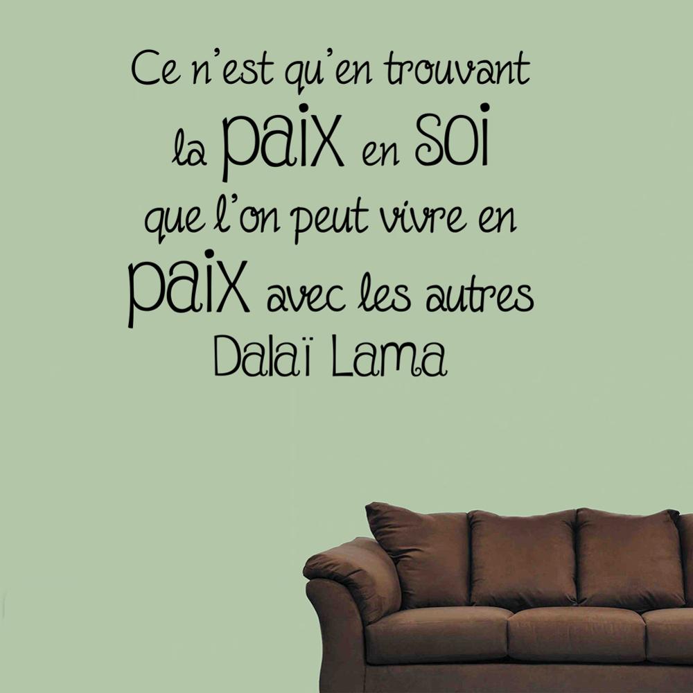 Dalai Lama-autocollant mural classique avec citation française, autocollants pour salon et bureau