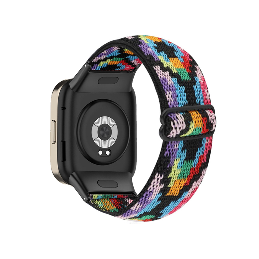 Correa de nailon para reloj inteligente, pulsera elástica trenzada para Xiaomi Redmi Watch 3 Lite: XL / Negro y gris