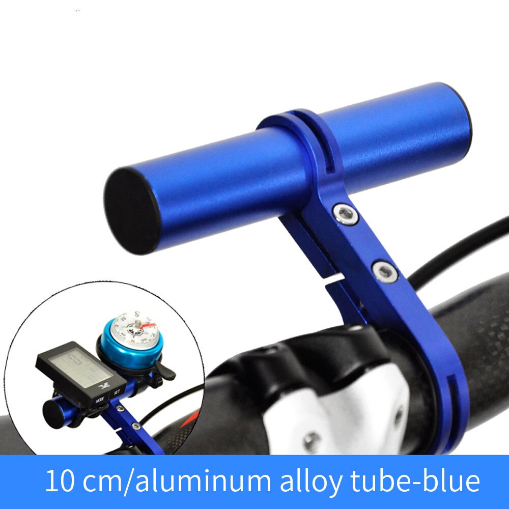 20CM Bike Handlebar Extender MTB Bicycle Bracket Bike Stem Tube Extension For Speedometer Headlight Phone Rack Light Lamp Holder: Single-Blue