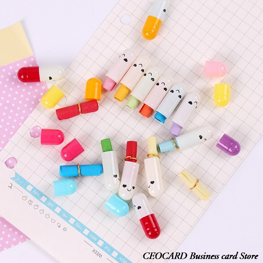 Glimlach Pil Liefde Leeg Bericht Envelop 50Pcs Kinderen Capsule Brief Papier Kawaii Emoticon