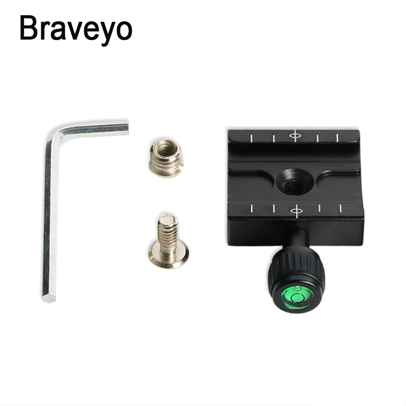 Camera Mounting Clamp QR50 Quick Release Plate Clip Aluminum With Horizontal Bubble For Arca Swiss Dslr Panoramic Tripod Head