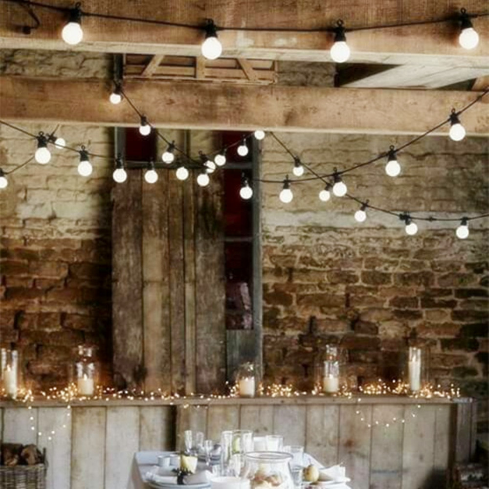 ! utendørs  ip65 hage/terrasse/bryllup vintage festoon ball string lys , g50 globus string lys melkeaktig dansende string light