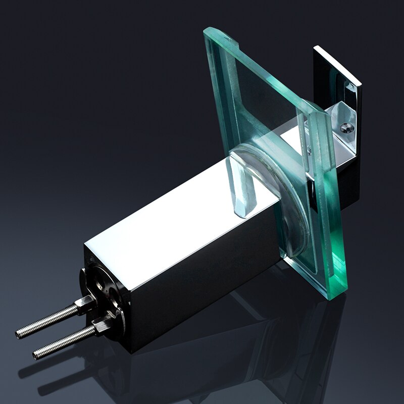 Grifo de lavabo LED, cascada de latón, cambio de colores de temperatura, grifo de Mezclador de Baño montado en cubierta, grifos de vidrio para lavabo