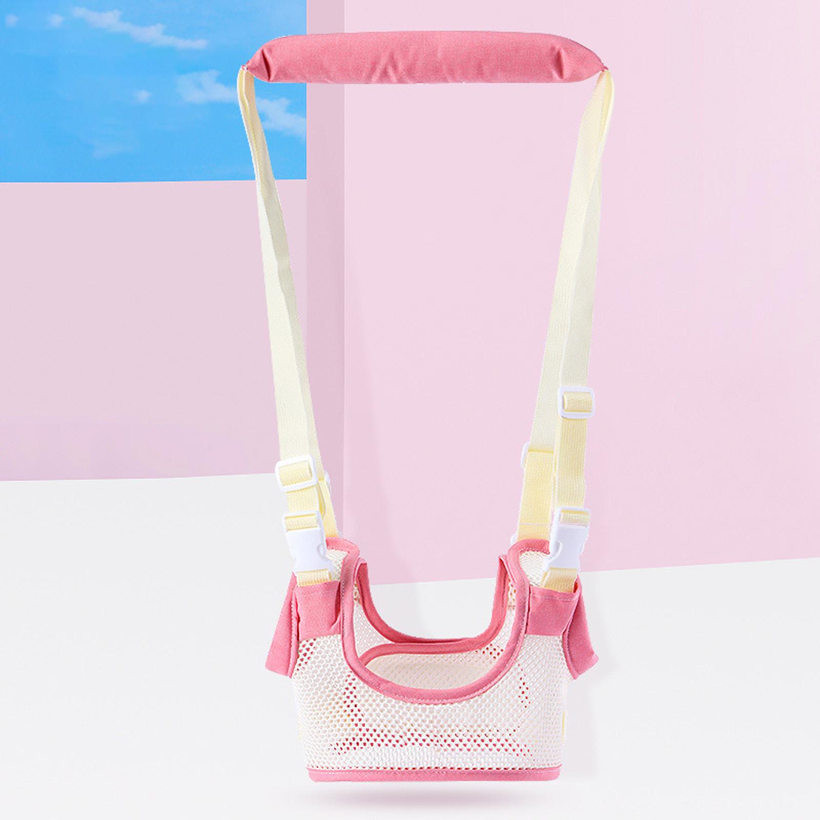 Safety Walking Assistant Adjustable Walk Learning Harness Protection Belt: Pink