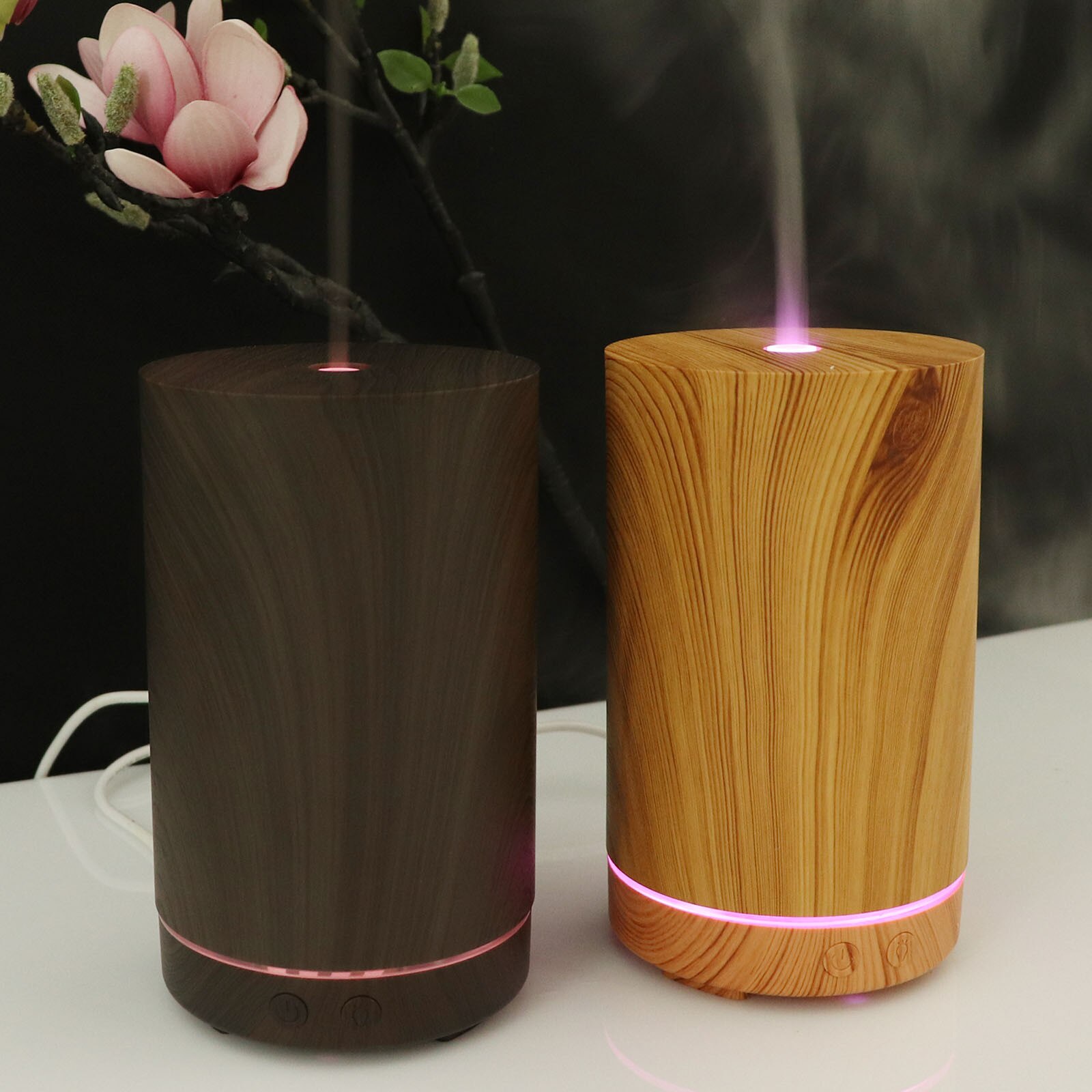 Bamboo Home 200ml Aroma Diffuser Mini Wood Grain Desktop Colorful Ultrasonic Humidifier Purifier Mist Meker Difusor De Aroma