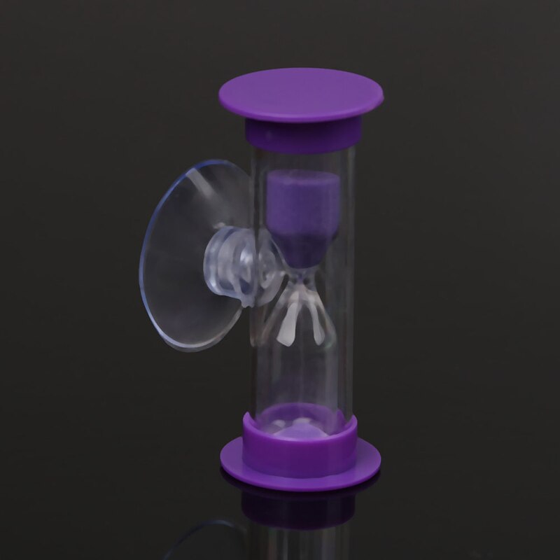 Timer per doccia da 3 minuti Timer per spazzolatura dei denti regali creativi forniture per bambini clessidra orologio da sabbia ventosa in plastica 7 colori: VIOLA