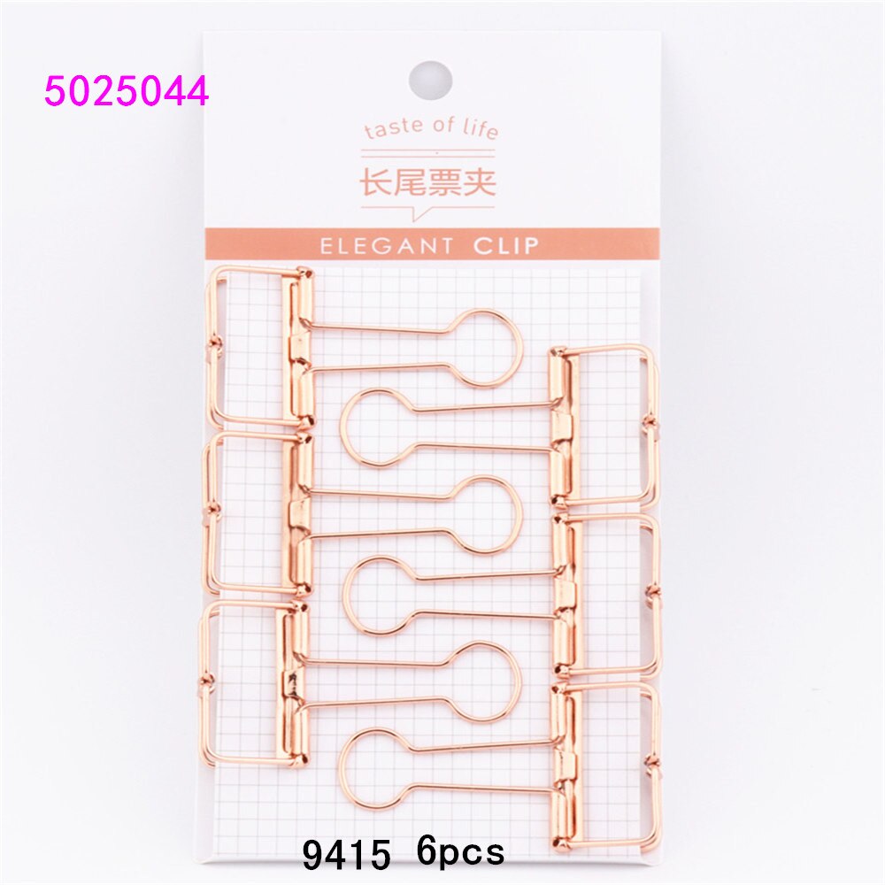 32mm 19mm set roséguld metall pärm klämma klämma pappers bokmärke klämmor student skola kontorsmaterial: 9415