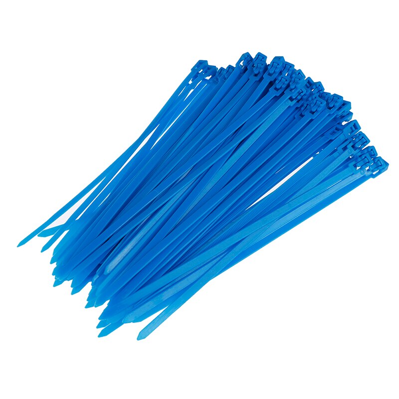 100pcs Self-Lock Cable Ties Plastic Nylon Wire Ties Cable Zip Ties 4.8x200 (mm) Nylon Ties Fasten Loop Cable: blue