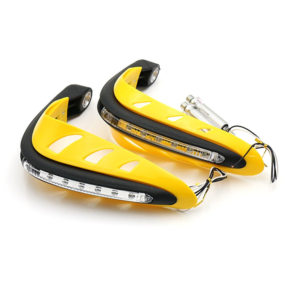 Protège-mains pour guidon de moto, 1 paire, protège-main avec lumière LED protège-mains, protège-mains, accessoires pour moteur universels: YELLOW