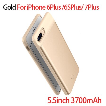 Thin Ultra Slim External Backup Battery Charger Case For iPhone 8 7 6 6s Plus PowerBank Charging Case Cover for iPhone 6 6s 7 8: i6 i6s i7 8Plus Gold