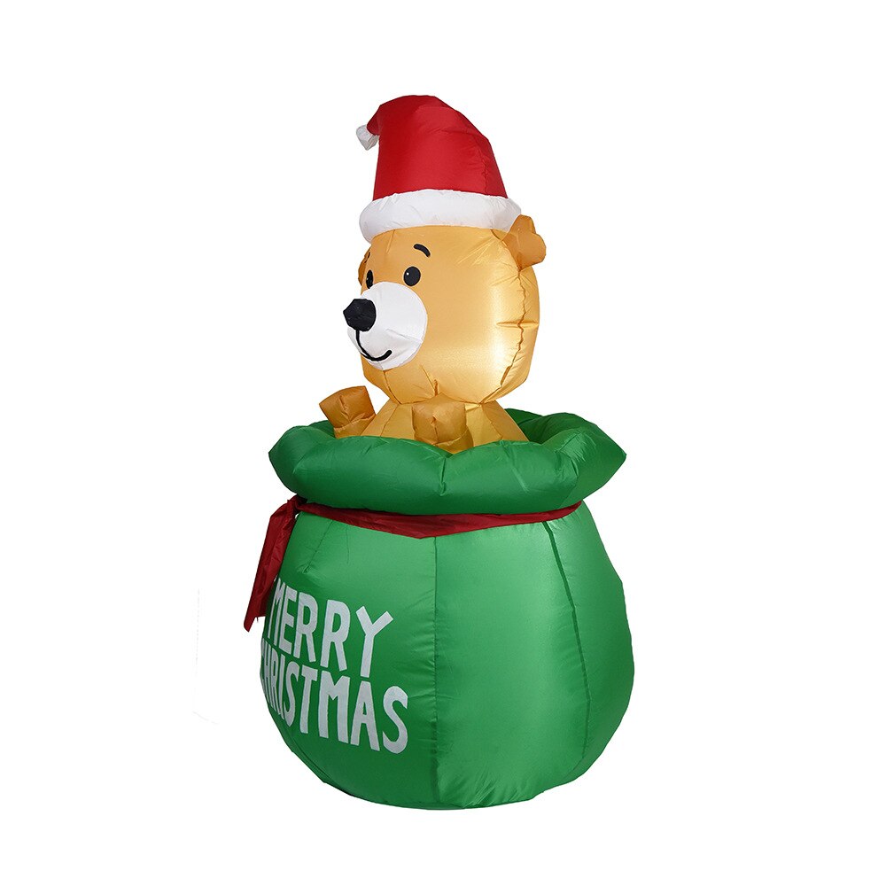 Inflatable Christmas Bear LED Night Light Figure Outdoor Garden Toys Christmas Party Decorations Year Decor 150cm US EU UK P