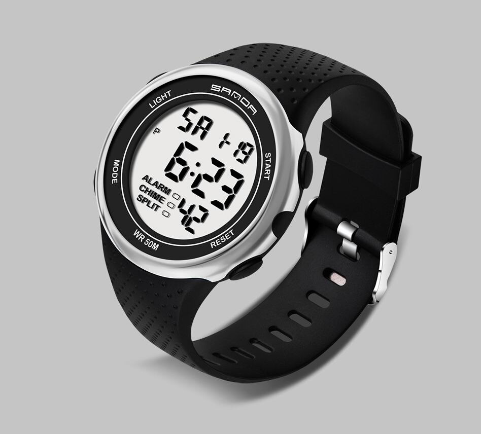Mens Sports Watches Self Calibrating Digital Watch Waterproof 100m Multifunctional Swim Diver Outdoor Wristwatch