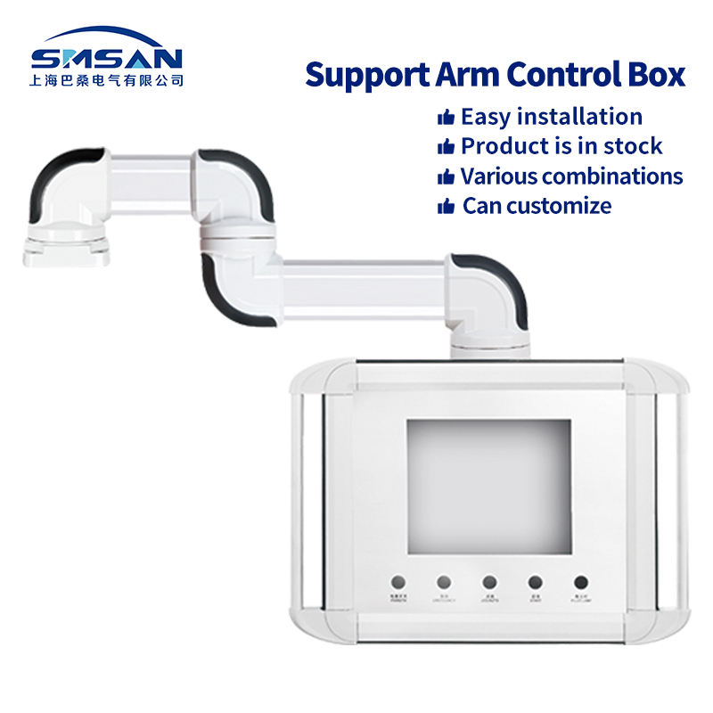 HMI enclosures/suspension arms enclosures and suspension arm systems Support arm systems for command enclosures and display pane