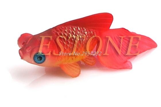 Dekor guldfisk akvarium dekoration kunstig glødende effekt akvarium ornament  yy56: Rød