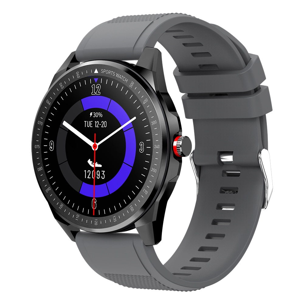 Ticwris rs smartwatch herre  ip68 vandtæt pulsmåler sport fitness track bluetooth 5.0 smart watch til android ios: Grå