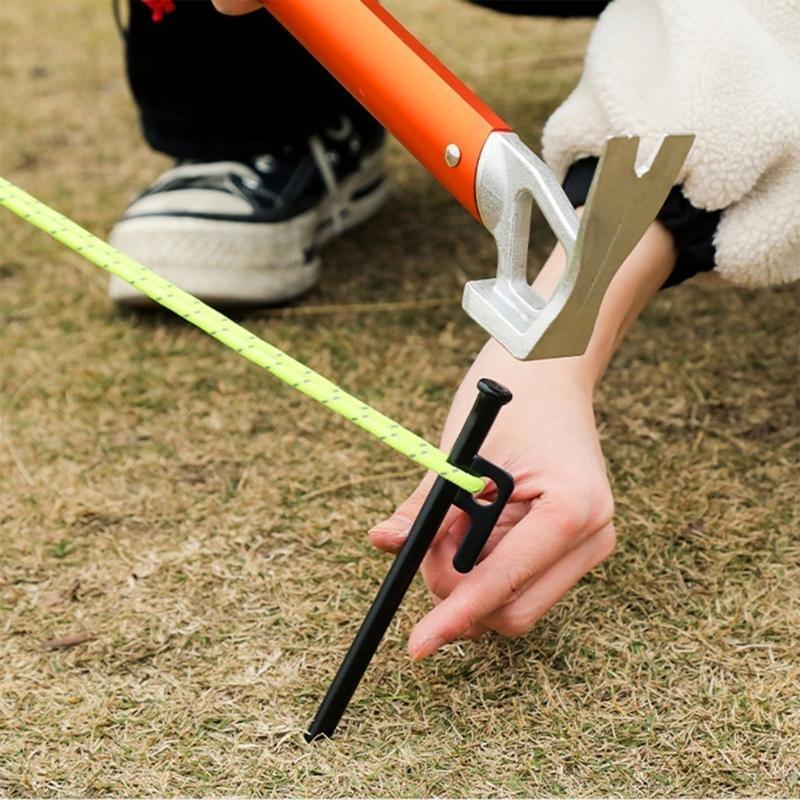 AP28 4 Pcs Heavy Duty Tent Peg Lengthen Steel Outdoor Tent Stakes Ground Stakes for Canopies, Camping, Hiking, Beach Durable