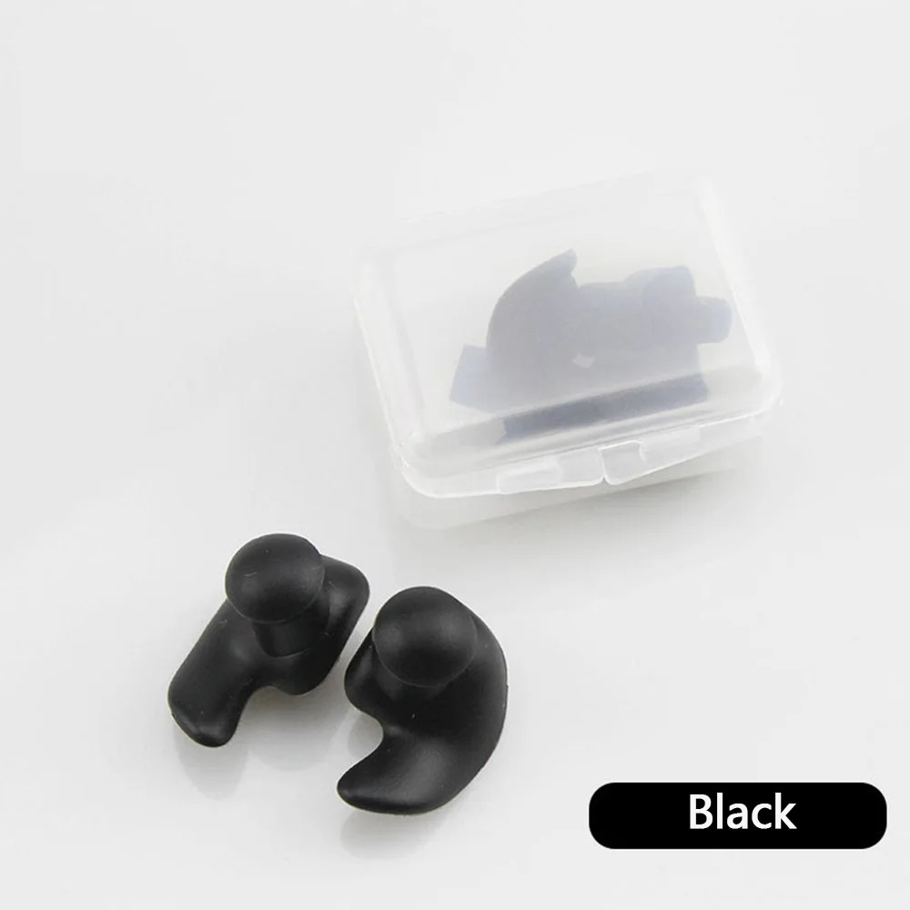 1 paar waterdichte zachte oordopjes siliconen draagbare oordopjes zwemaccessoires zachte draagbare stofdichte oordopjes met duiken: Black